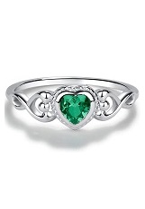 mind-boggling tiny may heart cz birthstone baby ring